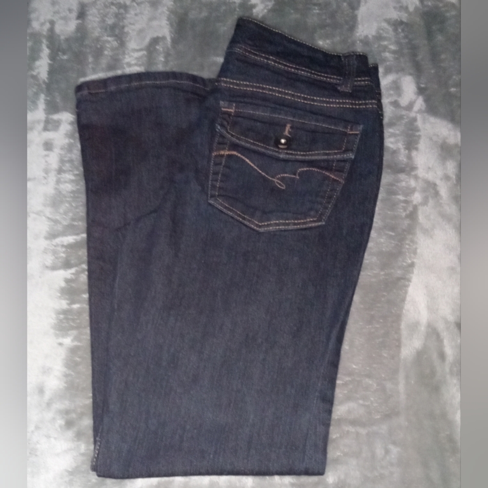 Nine West Dark Blue Denim Jeans With Flared Cut Size 6